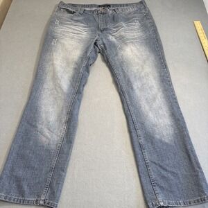 JEANS STRAIGHT LEG M Society  MENS 42X32 MEDIUM wash blue denim